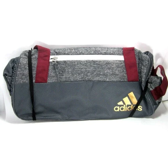 Adidas Squad III Grey Duffel Bag Jersey Onix/Noble MaroonB161 - Brand New!